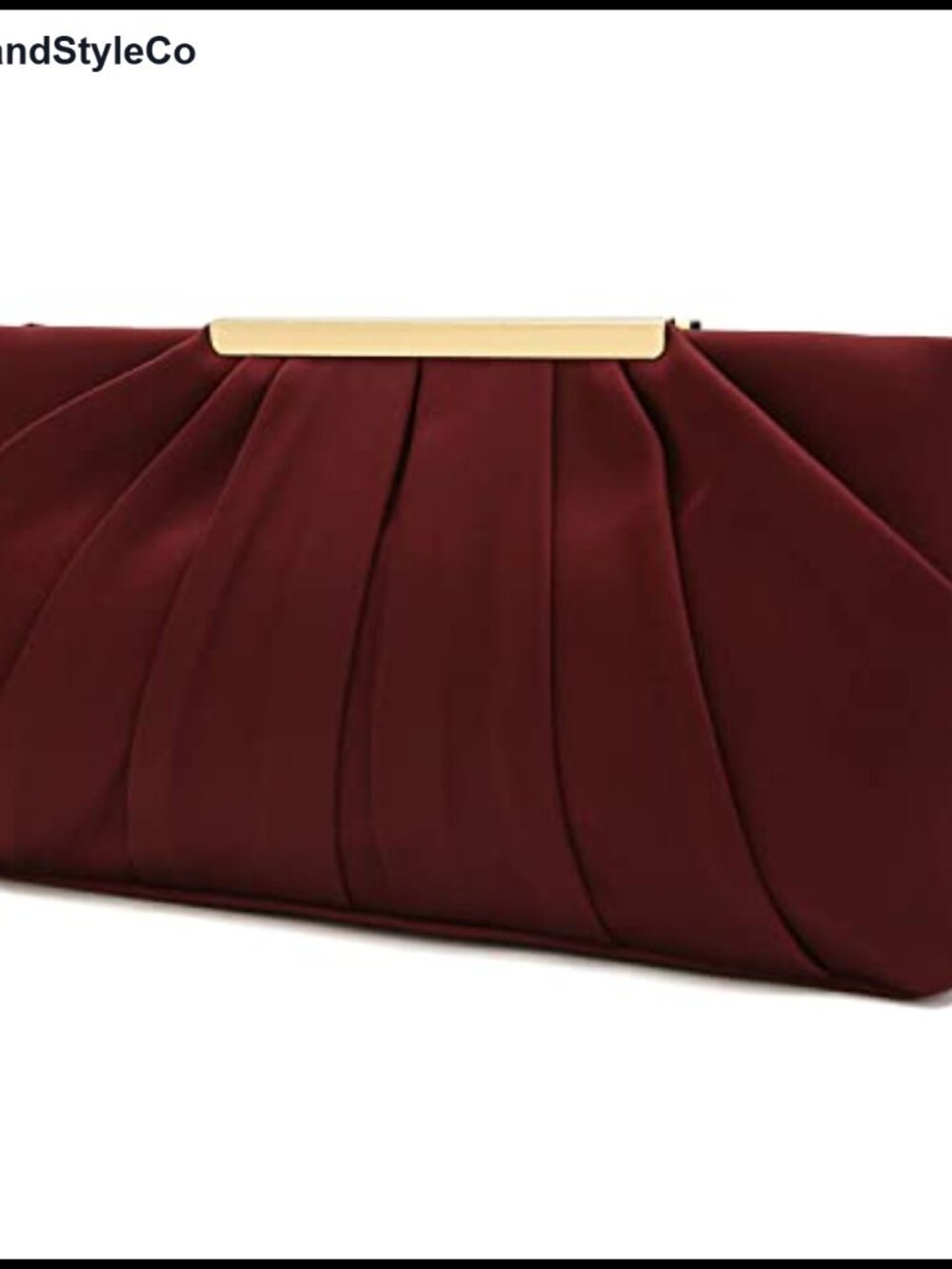 Elegant Pleated Satin Evening Clutch with Chain Strap, Formal Handbag